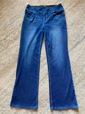 Halara Boot Cut Medium Wash Stretch Jeans High Waist Pull On Elasticated Waist